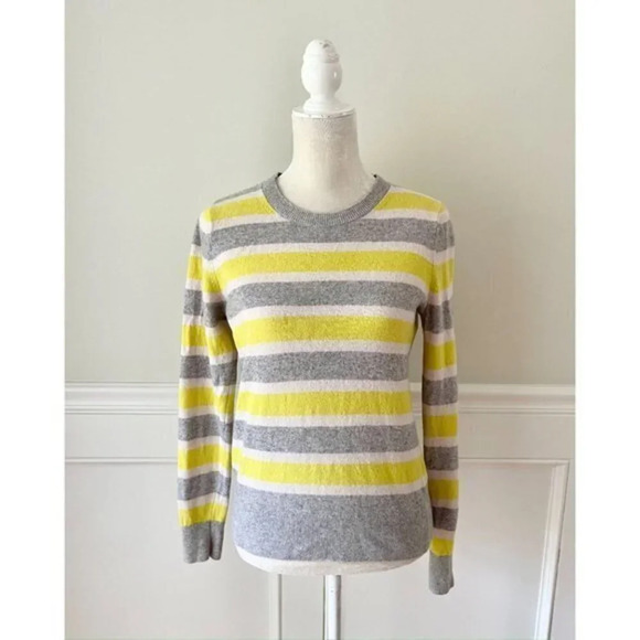 Banana Republic Merino Blend Yellow Striped Sweater S - Picture 1 of 4